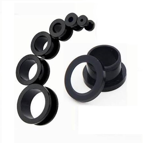 - Piercing Alargador Orelha Básico Rosca Acrílico Preto - Piercing Alargador Orelha Básico Rosca Acrílico Preto